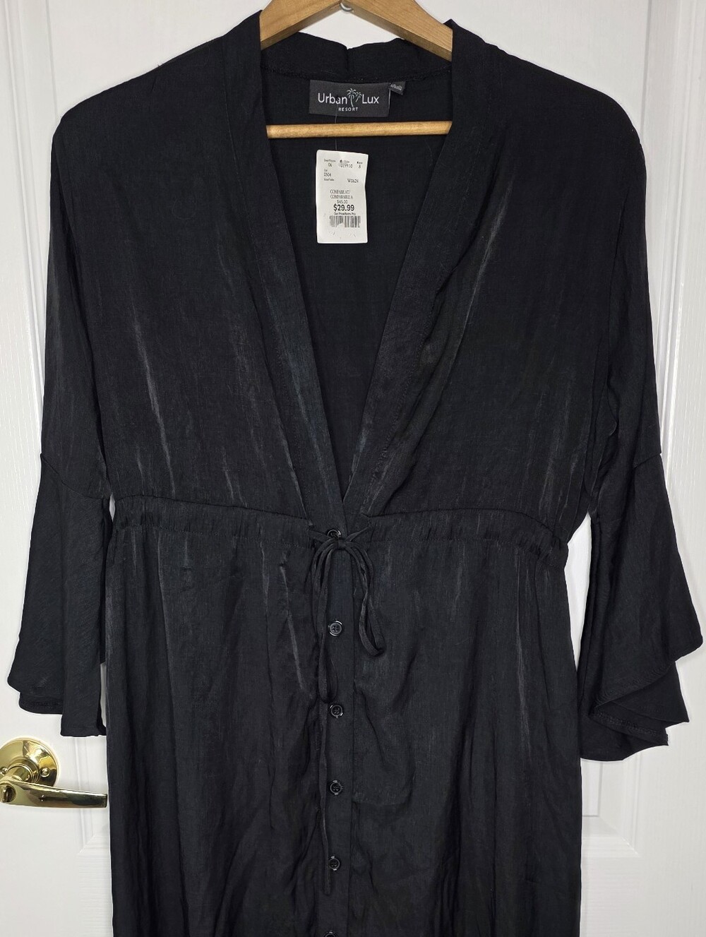 Urban Lux Resort Black Kimono Dress O/S